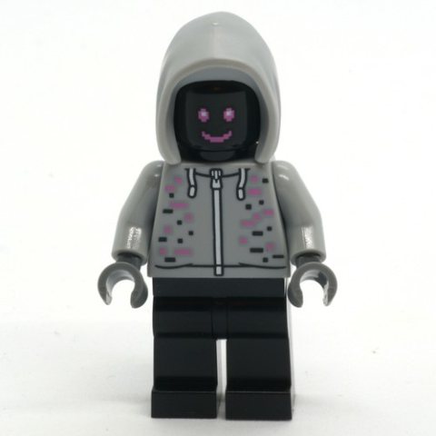 Minifigurka LEGO Robot, Light Bluish Gray Hoodie, Black Legs