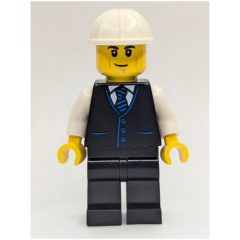 Minifigurka LEGO Construction Foreman, Black Suit, White Hard Hat