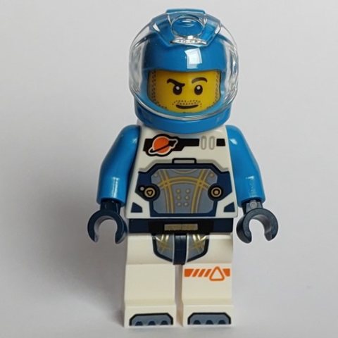 Minifigurka LEGO Astronaut, White and Dark Blue Spacesuit, Dark Azure Helmet