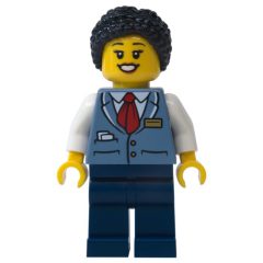 Minifigurka LEGO Train Driver, Sand Blue Vest, Dark Blue Legs