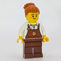 Minifigurka LEGO Barista, Reddish Brown Apron, Dark Orange Hair