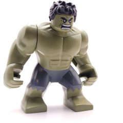 Minifigurka LEGO Hulk (Big Fig), Black Hair, Removable Head, Dark Bluish Grey Pants, Angry