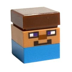 Minifigurka LEGO Micromob Steve, Dark Azure Legs, Reddish Brown Hair