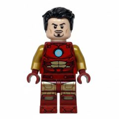 Minifigurka LEGO Iron Man, Pearl Gold Arms, Round Arc Reactor, Hair