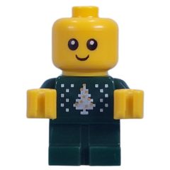 Minifigurka LEGO Baby, Dark Green Body, Christmas Sweater