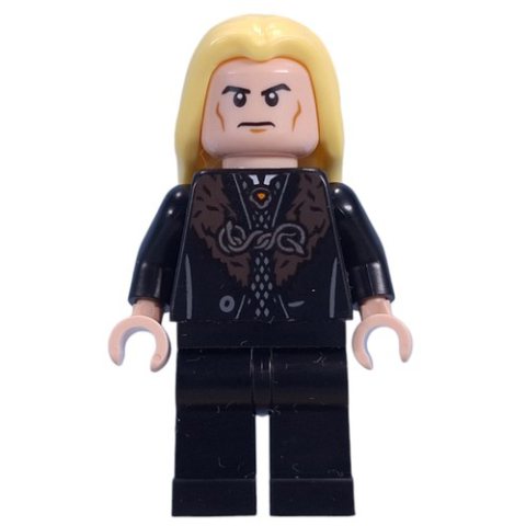 Minifigurka LEGO Lucius Malfoy, Black Robes with Dark Red Fur, Plain Legs