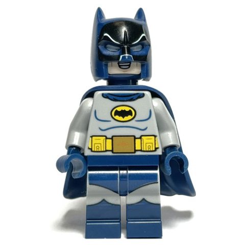 Minifigurka LEGO Batman, Light Bluish Gray Suit, Rubber Dark Blue Cape and Cowl (60's TV Series)