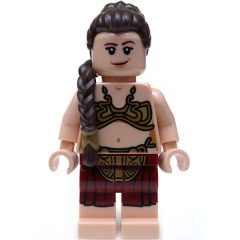 Minifigurka LEGO Princess Leia, Slave Outfit, Long Dark Brown Hair
