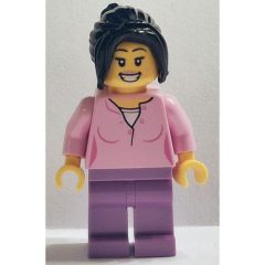 Minifigurka LEGO Singer, Bright Pink Torso, Medium Lavender Legs, Black Hair