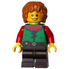 Minifigurka LEGO Elf, Green Torso, Dark Brown Legs, Medium Nougat Hair