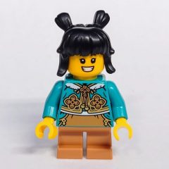 Minifigurka LEGO Kid, Dark Turquoise Torso, Medium Nougat Legs, Black Hair