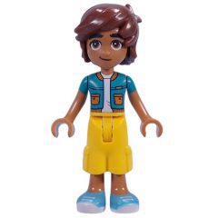 Minifigurka LEGO Leo - Dark Turquoise Jacket, Yellow Shorts