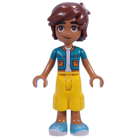 Minifigurka LEGO Leo - Dark Turquoise Jacket, Yellow Shorts