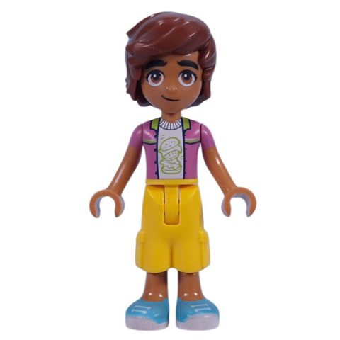 Minifigurka LEGO Leo - Dark Pink Jacket, Yellow Pants