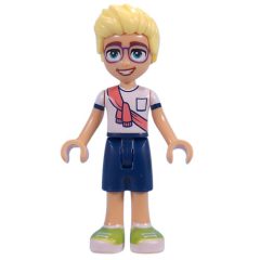 Minifigurka LEGO Olly - White Top, Dark Blue Shorts