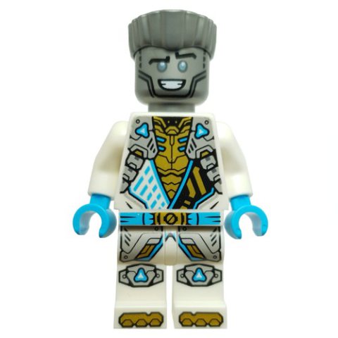 Minifigurka LEGO Zane, White Suit, Silver Hair, Smile
