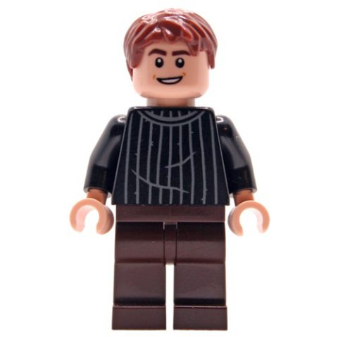 Minifigurka LEGO Oliver Wood, Black Sweater, Dark Brown Legs
