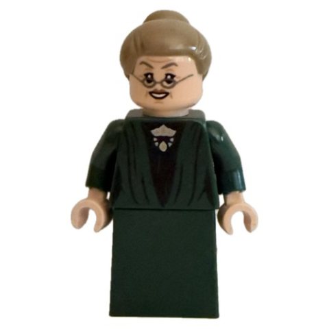 Minifigurka LEGO Professor Minerva McGonagall, Dark Green Robes, Dark Tan Hair, Plain Skirt