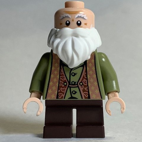 Minifigurka LEGO Professor Filius Flitwick, Beard, Olive Green Vest, Dark Brown Legs
