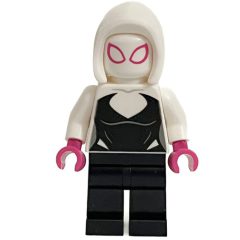 Minifigurka LEGO Ghost-Spider / Spider-Gwen, Open Front Hood, Magenta Hands