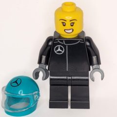 Minifigurka LEGO F1 Driver, Mercedes, Black Suit