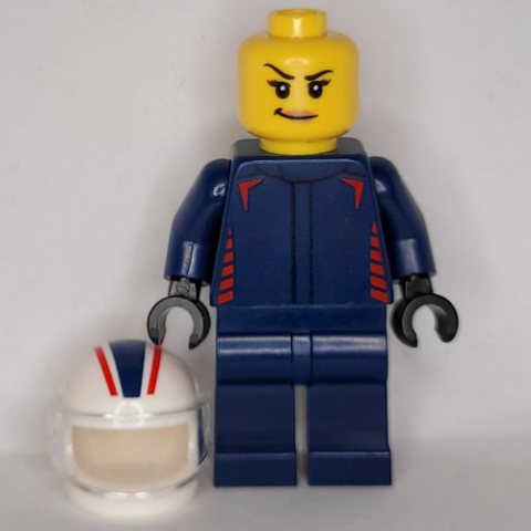 Minifigurka LEGO F1 Driver, Red Bull, Dark Blue Suit