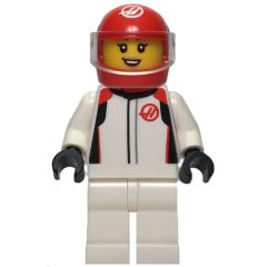 Minifigurka LEGO F1 Driver, Haas, White Suit, Red Helmet