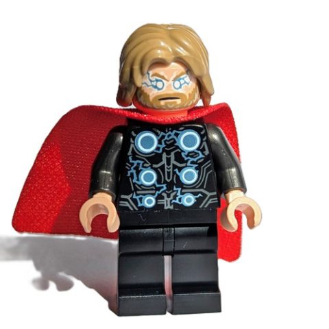 Minifigurka LEGO Thor, Dark Tan Hair, Fabric Cape