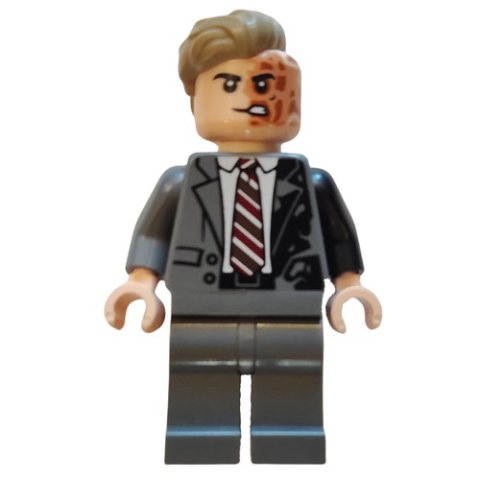 Minifigurka LEGO Two-Face, Dark Knight, Dark Bluish Grey Suit