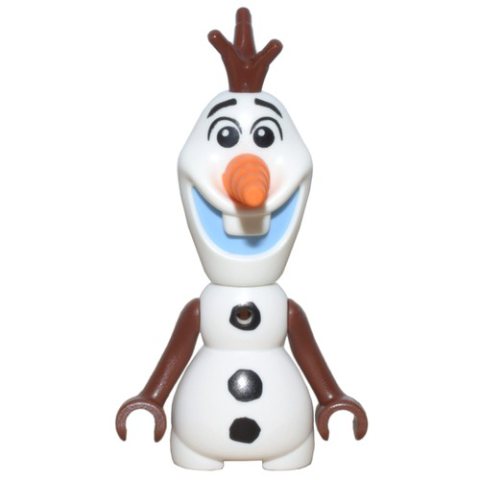 Minifigurka LEGO Olaf, Micro-Doll Arms, Stick Hair, Bright Light Blue Mouth