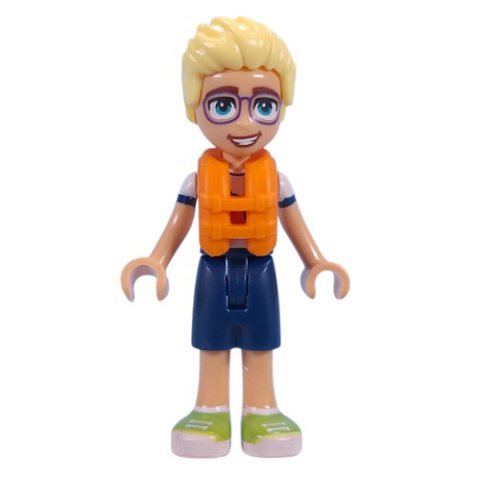 Minifigurka LEGO Olly - White Top, Dark Blue Shorts, Life Jacket