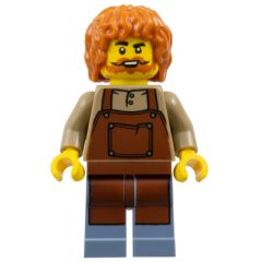 Minifigurka LEGO Dark Blue Torso, Sand Blue Legs, Dark Brown Hair