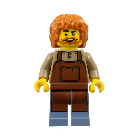 Minifigurka LEGO Dark Blue Torso, Sand Blue Legs, Dark Brown Hair