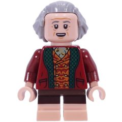 Minifigurka LEGO Bilbo Baggins, Light Bluish Grey Hair, Dark Red Vest