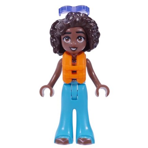 Minifigurka LEGO Aliya - White Shirt, Medium Azure Pants, Sunglasses, Lifevest