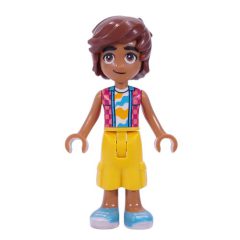 Minifigurka LEGO Leo - Red Shirt, Yellow Shorts