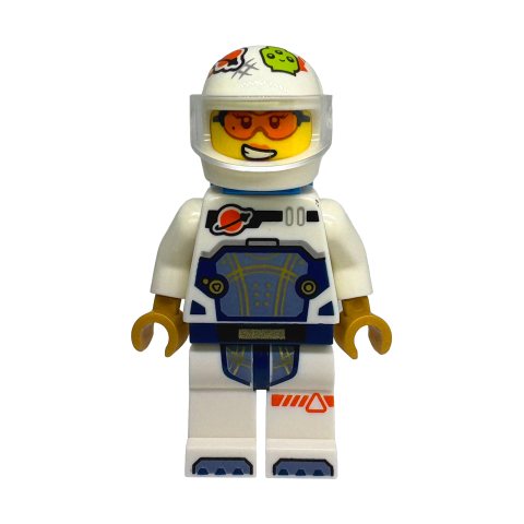 Minifigurka LEGO Astronaut, Jenny Brickle, White Spacesuit, Dark Azure Backpack, Standard Helmet