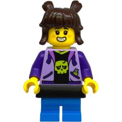 Minifigurka LEGO Drea Brickle, Lavender Jacket, Dark Azure Medium Legs, Black Skirt