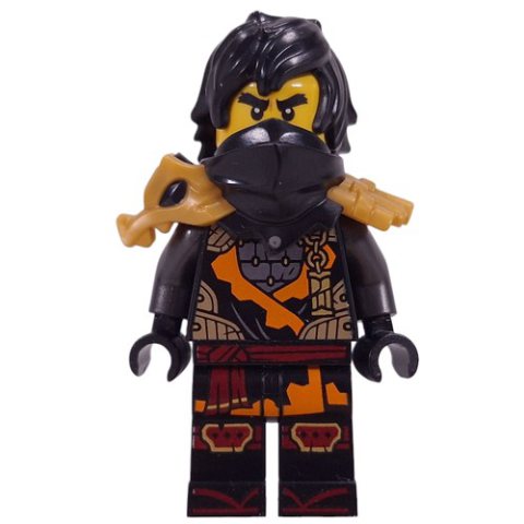 Minifigurka LEGO Cole, Black Shoulder Armor and Mask, Hair