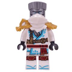 Minifigurka LEGO Zane, White Shoulder Armor and Mask, Hair
