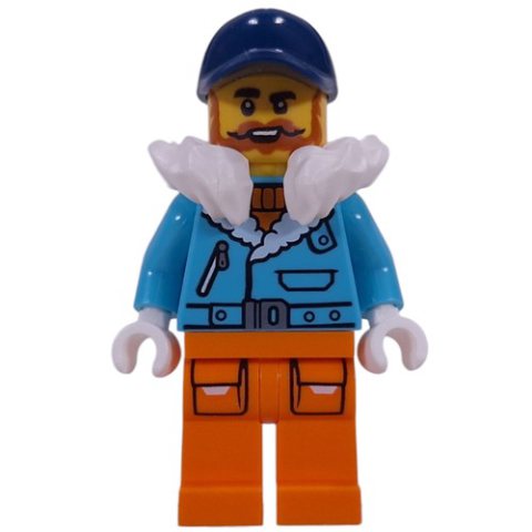 Minifigurka LEGO Arctic Explorer, Captain Nautilus, Medium Azure Jacket, Orange Legs, White Fur Neckwear, Dark Blue Cap