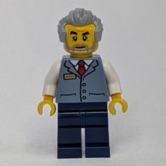 Minifigurka LEGO Train Operator, Sand Blue Vest, Dark Blue Legs