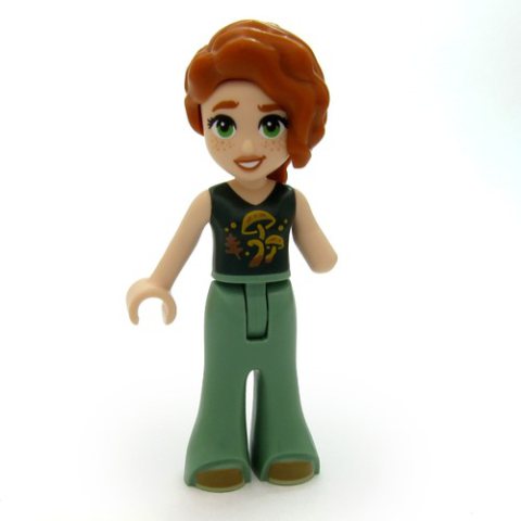 Minifigurka LEGO Autumn - Dark Green Shirt, Sand Green Pants
