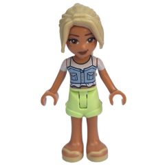 Minifigurka LEGO Sara - Bright Light Blue Top, Yellowish Green Shorts