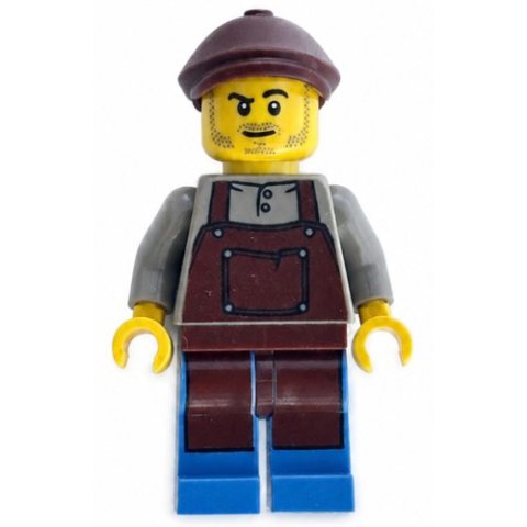 Minifigurka LEGO Man, Reddish Brown Apron, Reddish Brown Cap