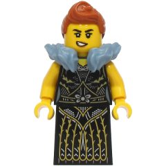 Minifigurka LEGO Queen, Black Dress, Dark Orange Hair, Sand Blue Collar