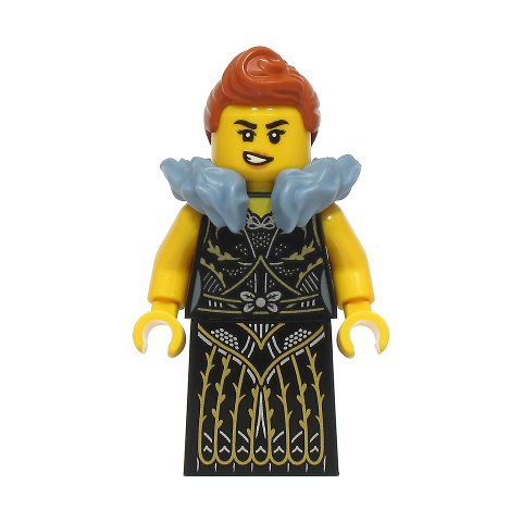 Minifigurka LEGO Queen, Black Dress, Dark Orange Hair, Sand Blue Collar
