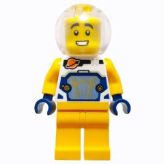 Minifigurka LEGO Astronaut, White Spacesuit, Bright Light Orange Legs, Sphere Helmet