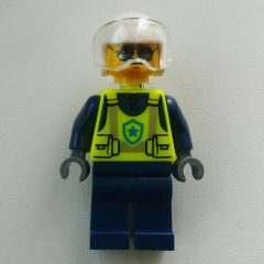 Minifigurka LEGO Police Officer, Vibrant Yellow Police Vest, White Helmet with Visor, Neck Bracket