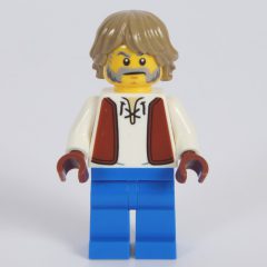 Minifigurka LEGO Villager, Man, Dark Brown Vest, Blue Legs, Dark Tan Hair